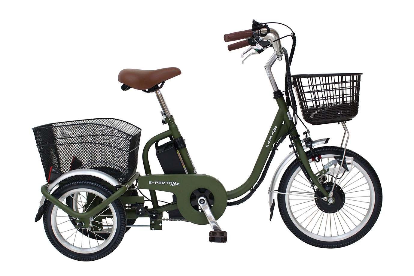 ノーパンクロータイプ電動アシスト三輪自転車