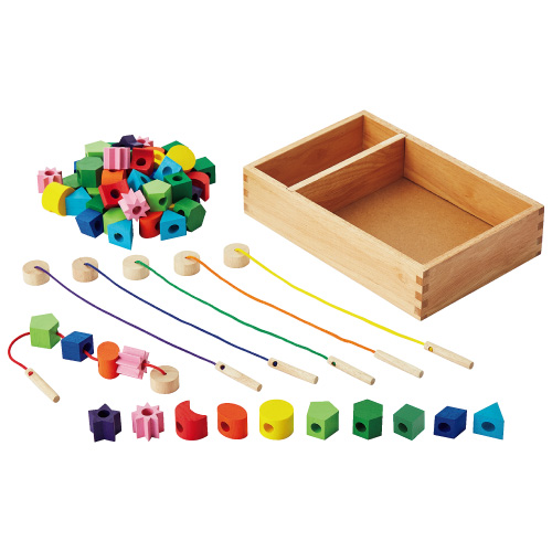 木製ひも通しセット　60ピース